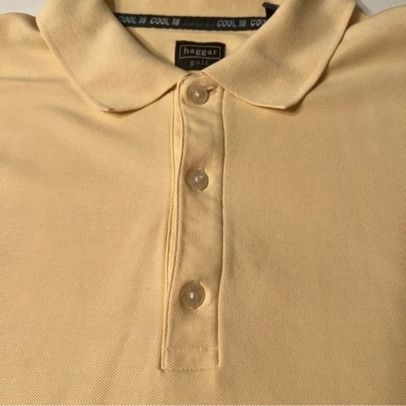 EUC Haggar Cool 18 Mens‎ Polo Shirt Large Golf Tennis Short Sleeve (Y) - Picture 5 of 7